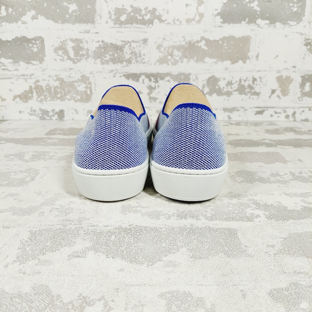 New Rothy’s Original Blue Knit Round Toe Slip On Reflector Sneaker E705 - Picture 2 of 9
